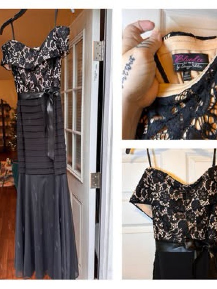 Black Lace Off Shoulder Gown